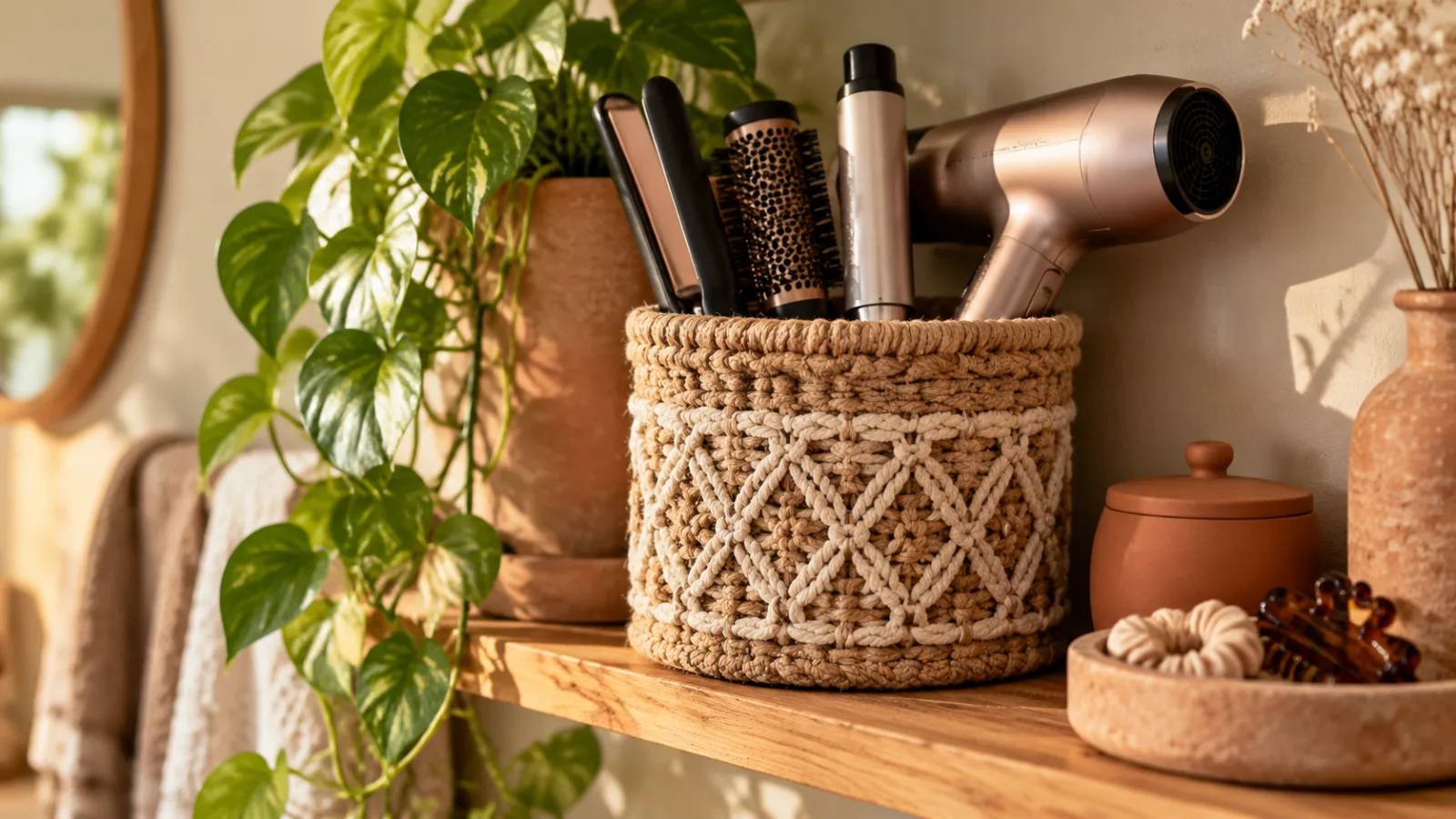 Aesthetic hair tool storage ideas