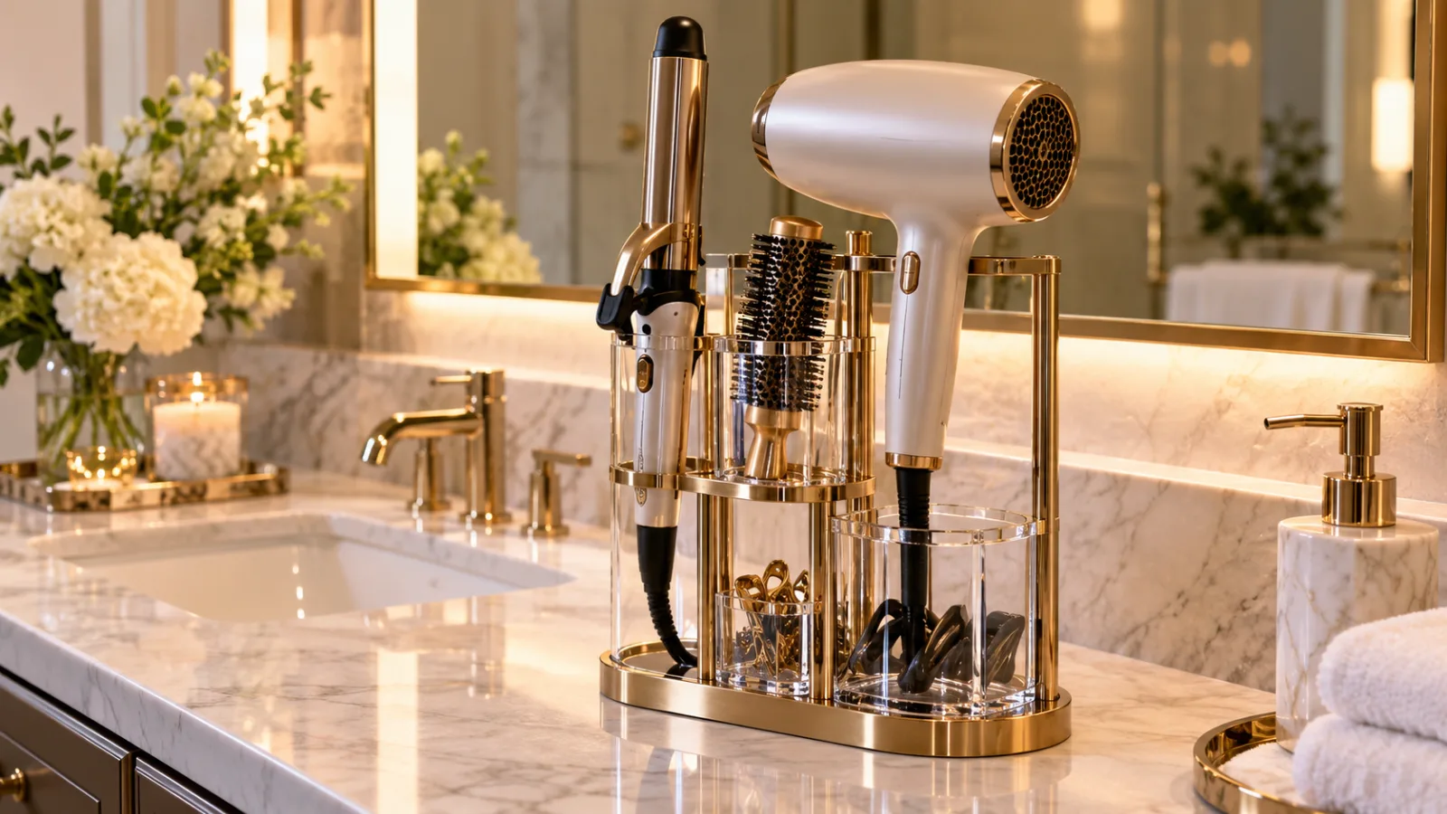 Luxury hair tool organizer
